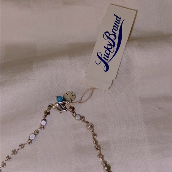 Blue Marble Leaf Chain Necklace - Picture 6 of 9